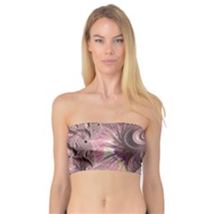 Fractal Tender Rose Cream Bandeau Top by Pakrebo