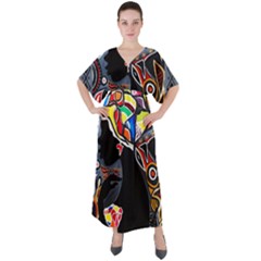 Design 3 V-neck Boho Style Maxi Dress by TajahOlsonDesigns