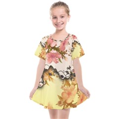 A Touch Of Vintage, Floral Design Kids  Smock Dress by FantasyWorld7