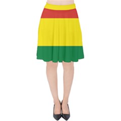 Bolivia Flag Velvet High Waist Skirt by FlagGallery