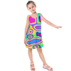 Colorful Shapes                              Kid s Sleeveless Dress by LalyLauraFLM