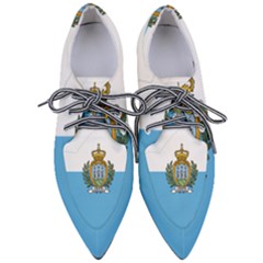 San Marino Country Europe Flag Pointed Oxford Shoes by Sapixe