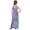 Watercolor leaves pattern Sleeveless Velour Maxi Dress View2