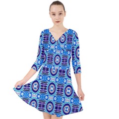 E 6 1 Quarter Sleeve Front Wrap Dress by ArtworkByPatrick