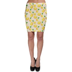 Fruits Template Lemons Yellow Bodycon Skirt by Pakrebo