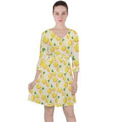 Fruits Template Lemons Yellow Ruffle Dress by Pakrebo