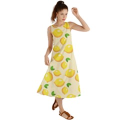 Fruits Template Lemons Yellow Summer Maxi Dress by Pakrebo