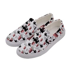 Movies And Popcorn Women s Canvas Slip Ons by bloomingvinedesign