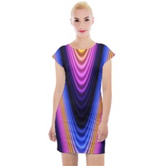 Wave Line Waveform Sound Purple Cap Sleeve Bodycon Dress by HermanTelo