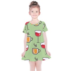 Cups And Mugs Kids  Simple Cotton Dress by HermanTelo