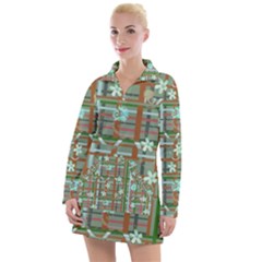 Textile Fabric Women s Long Sleeve Casual Dress by HermanTelo