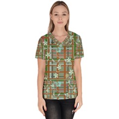 Textile Fabric Women s V-neck Scrub Top by HermanTelo