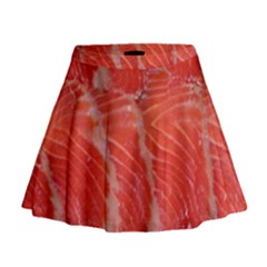 Food Fish Red Trout Salty Natural Mini Flare Skirt by Pakrebo