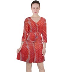 Food Fish Red Trout Salty Natural Ruffle Dress by Pakrebo