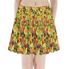 Background Pattern Structure Fruit Pleated Mini Skirt by Pakrebo