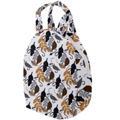 Gray Brown Black Neutral Leaves Travel Backpacks by bloomingvinedesign