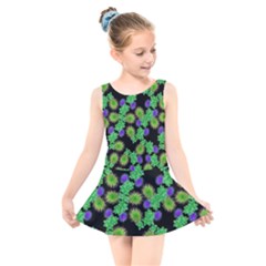 Flowers Pattern Background Kids  Skater Dress Swimsuit by HermanTelo