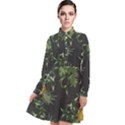 Pineapples pattern Long Sleeve Chiffon Shirt Dress View1