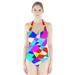 Patchwork Halter Swimsuit by designsbyamerianna