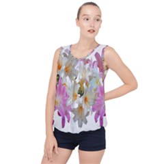 Lilies Belladonna Easter Lilies Bubble Hem Chiffon Tank Top by Simbadda