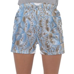 Mandala Floral Line Art Decorative Sleepwear Shorts by Simbadda