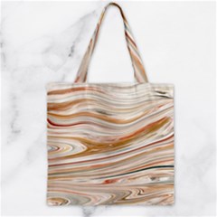 Brown And Yellow Abstract Painting Zipper Grocery Tote Bag by Simbadda