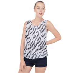 Zebra Bubble Hem Chiffon Tank Top by scharamo