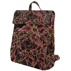 Plant Colorful Red Garden Leaves Flap Top Backpack by Simbadda