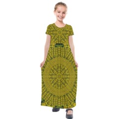 Flowers In Yellow For Love Of The Nature Kids  Short Sleeve Maxi Dress by pepitasart