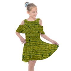 Flowers In Yellow For Love Of The Decorative Kids  Shoulder Cutout Chiffon Dress by pepitasart