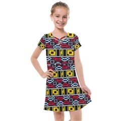 Rectangles And Other Shapes Pattern                                  Kids  Cross Web Dress by LalyLauraFLM