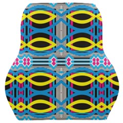 Yellow And Blue Ovals                                     Car Seat Back Cushion by LalyLauraFLM