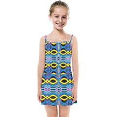 Yellow And Blue Ovals                                    Kids Summer Sun Dress by LalyLauraFLM