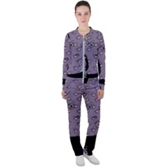 Wide Eyed Girl Grey Lilac Casual Jacket And Pants Set by snowwhitegirl