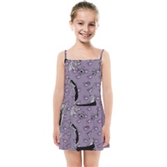 Wide Eyed Girl Grey Lilac Kids  Summer Sun Dress by snowwhitegirl