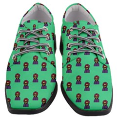 Nerdy 60s  Girl Pattern Seafoam Green Women Heeled Oxford Shoes by snowwhitegirl