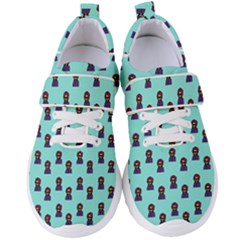 Nerdy 60s  Girl Pattern Aqua Women s Velcro Strap Shoes by snowwhitegirl