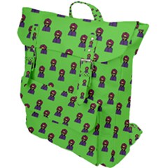 Nerdy 60s  Girl Pattern Green Buckle Up Backpack by snowwhitegirl