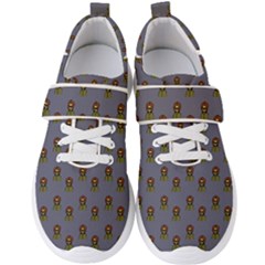 Nerdy 60s  Girl Pattern Light Grey Men s Velcro Strap Shoes by snowwhitegirl