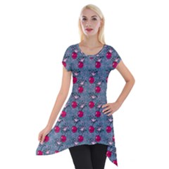 Cherries An Bats Short Sleeve Side Drop Tunic by snowwhitegirl