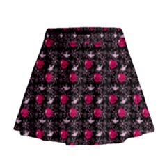 Cherries An Bats Black Mini Flare Skirt by snowwhitegirl