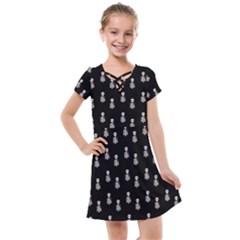 Heart Skeleton Pattern Kids  Cross Web Dress by snowwhitegirl