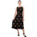 Peach Rose Black Midi Tie-Back Chiffon Dress View1