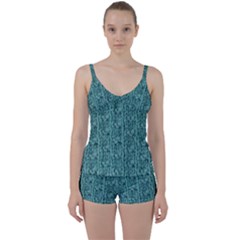 Knitted Wool Blue Tie Front Two Piece Tankini by snowwhitegirl