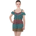 Knitted Wool Ombre 1 Ruffle Cut Out Chiffon Playsuit View1