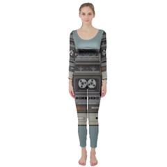 Radio Cassette Speaker Sound Audio Long Sleeve Catsuit by Simbadda