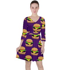 Burger Pattern Ruffle Dress by bloomingvinedesign