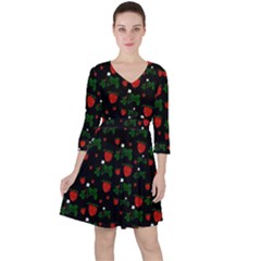 Strawberries Pattern Ruffle Dress by bloomingvinedesign