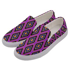 Colorful Diamonds Variation 4 Men s Canvas Slip Ons by bloomingvinedesign