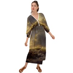 Andreas Achenbach Sea Ocean Water Grecian Style  Maxi Dress by Sudhe